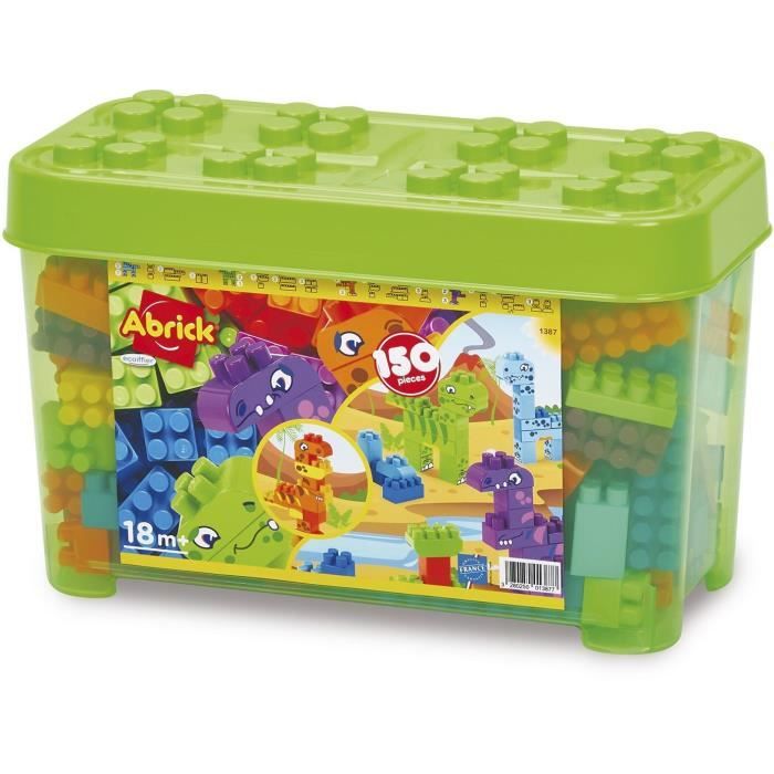 Coffre Dinosaures Abrick 150 pieces - Ecoiffier - Jeu de Construction pour Enfant - Des 18 Mois