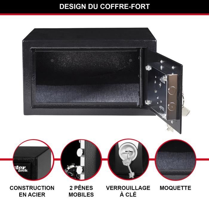 Coffre-fort a clé Master Lock X031ML - Noir - Idéal pour les objets de valeur de petite taille