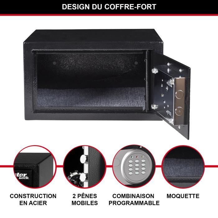 Coffre-fort MASTER LOCK X041ML 11L - Serrure Electronique - Idéal pour Bijoux Papiers d’Identite