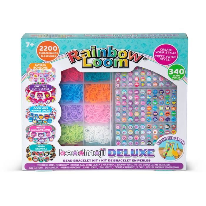 Coffret - BANDAI - Rainbow Loom Beadmoji Deluxe - CD0124 pour faire une multitude de bracelet Rainbow Loom