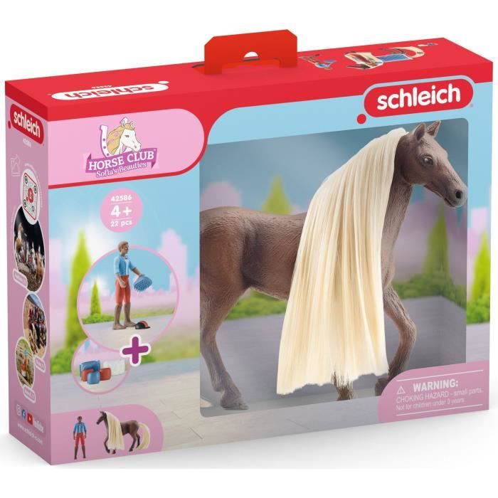 Coffret Cheval a coiffer Leo et Rocky - Figurines Chevaux Sofia’s Beauties - Coffret de jouets de 18 Pieces -Chevaux