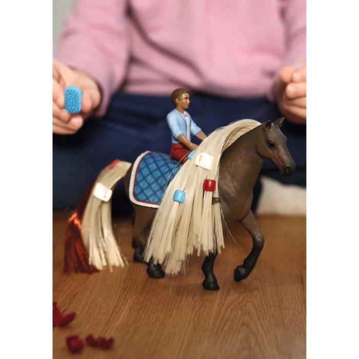 Coffret Cheval a coiffer Leo et Rocky - Figurines Chevaux Sofia’s Beauties - Coffret de jouets de 18 Pieces -Chevaux