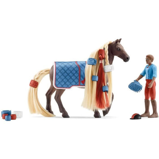 Coffret Cheval a coiffer Leo et Rocky - Figurines Chevaux Sofia’s Beauties - Coffret de jouets de 18 Pieces -Chevaux