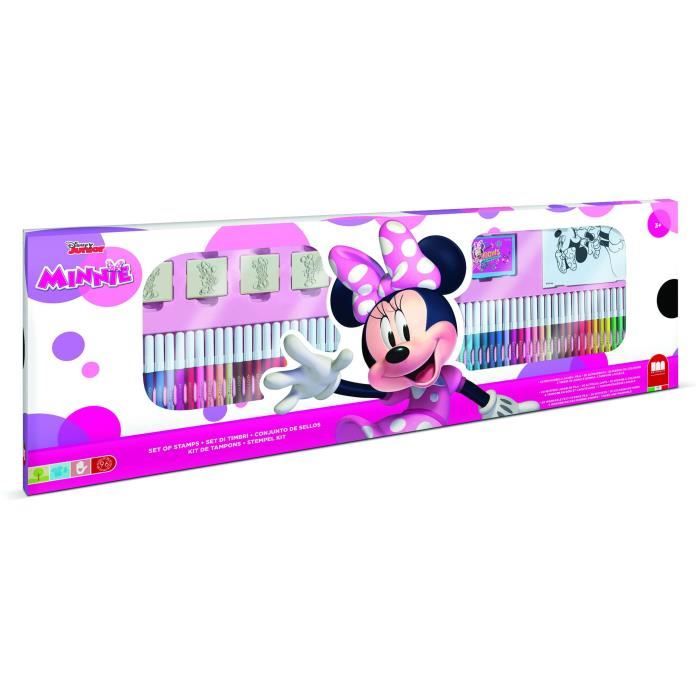 Coffret coloriage - MULTIPRINT - 18866 - 60 feutres 4 tampons Minnie