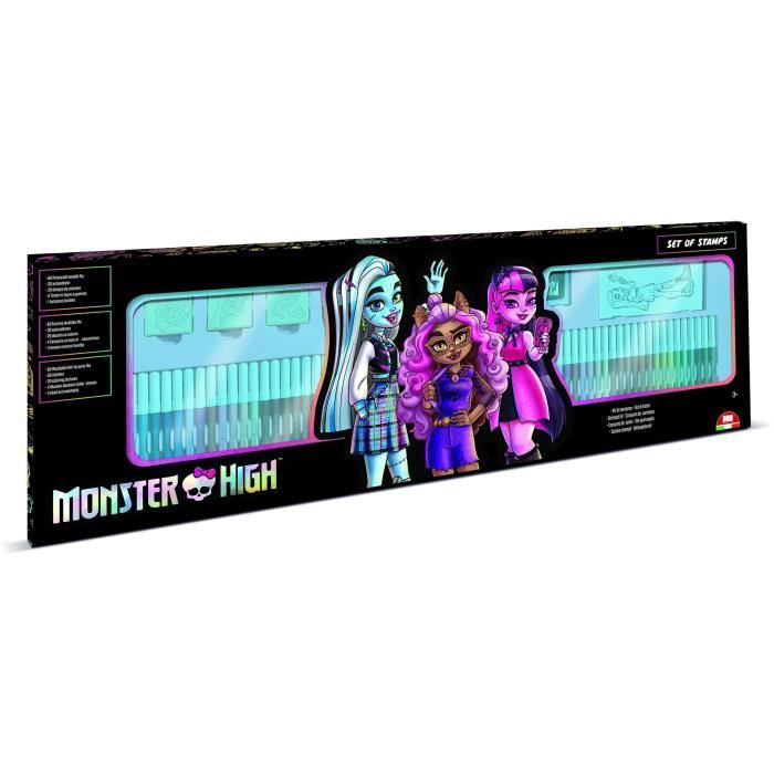 Coffret coloriage - MULTIPRINT - 18869 - 60 feutres 4 tampons Monster High