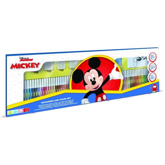 Coffret coloriage - MULTIPRINT - 18945 - 60 feutres 4 tampons Mickey