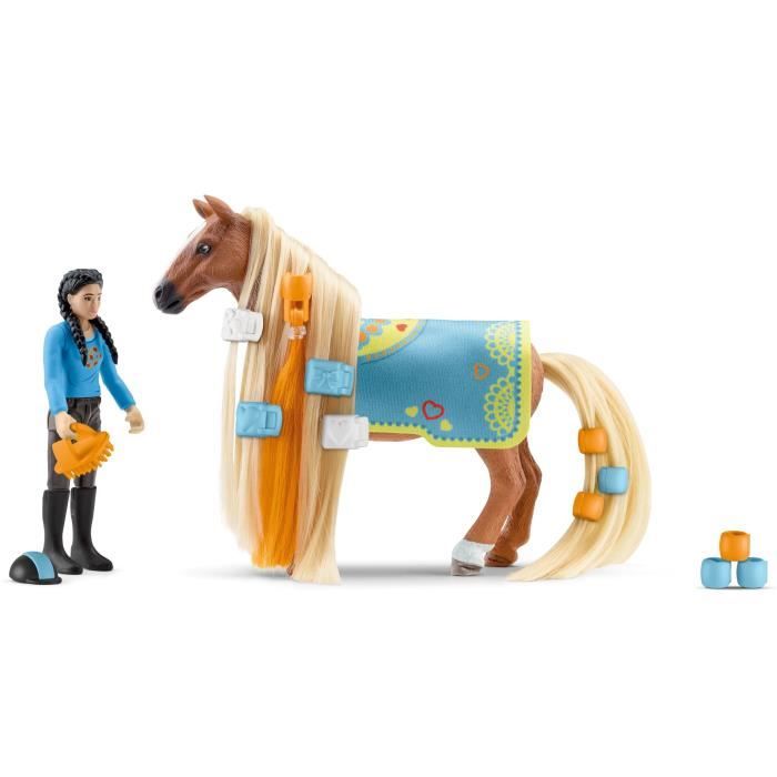 Coffret de Beauté de 18 Pieces Pour Figurines Chevaux avec le Cavalier Kim - Cadeau pour Garçons et Filles a Partir