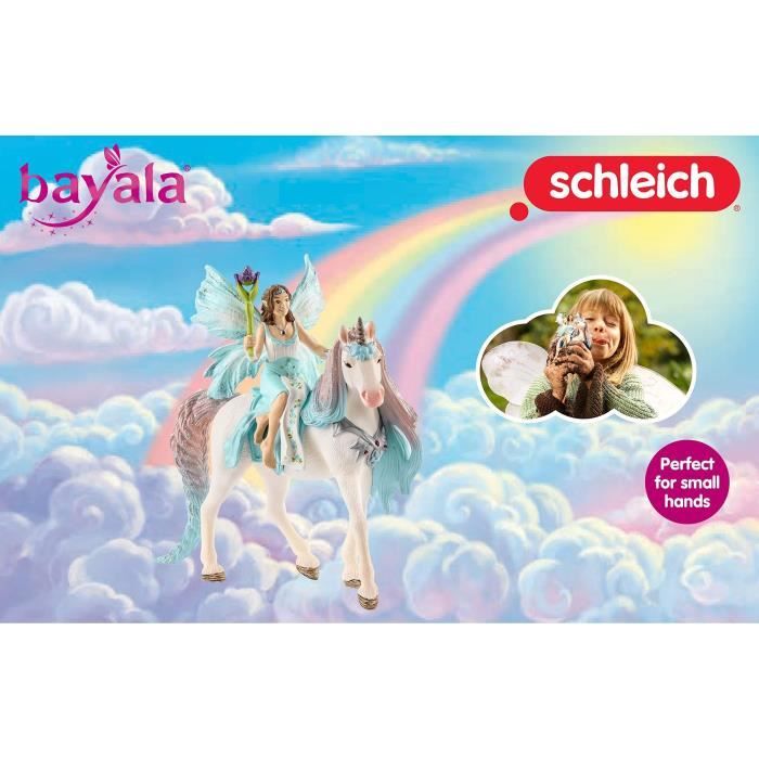 Coffret de Figurines Fée Eyela avec Jouet Licorne de Princesse - Princesse Volante avec Figurine Licorne et Baguette