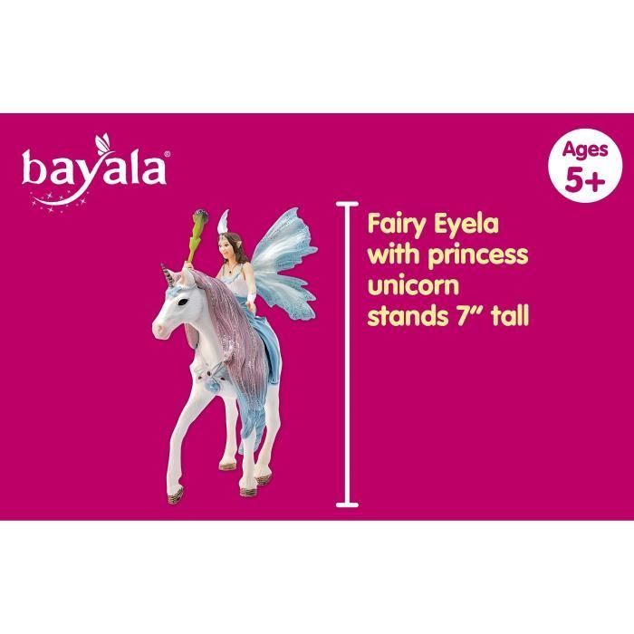 Coffret de Figurines Fée Eyela avec Jouet Licorne de Princesse - Princesse Volante avec Figurine Licorne et Baguette