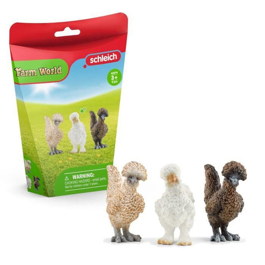 Coffret de Figurines Poules - Ferme Jouet et Grange de 3 Pieces avec Figurines Poules Pour Garçons et Filles - Jouet 3