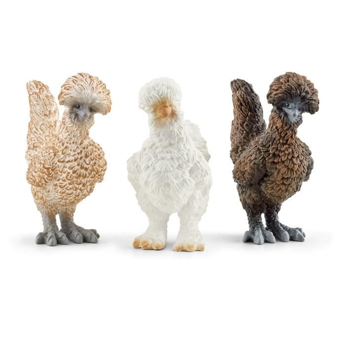 Coffret de Figurines Poules - Ferme Jouet et Grange de 3 Pieces avec Figurines Poules Pour Garçons et Filles - Jouet 3