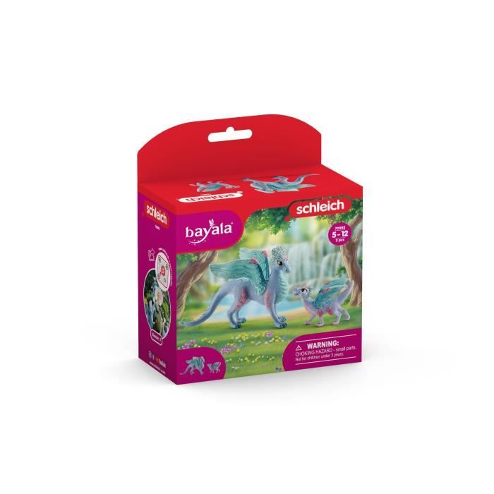 Coffret de Jouets Figurine Dragon Fleuri Avec son Petit - Figurines Maman Ailée Fleurie et Bébé Dragon figurines