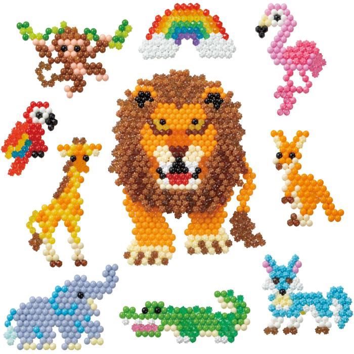 Coffret de perles a repasser - AQUABEADS - Balade en savane - 1000 perles et 4 bases de création incluses