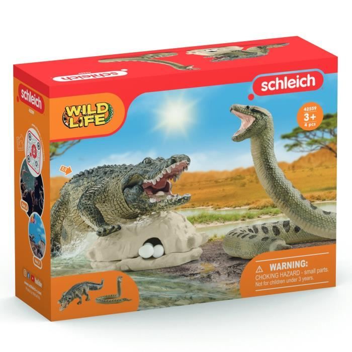 Coffret Duel Aligator/Anaconda figurines animaux sauvages Schleich 42559 Wild Life Pour enfant des 3 ans