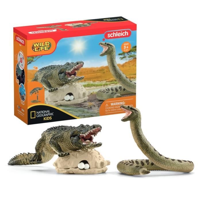 Coffret Duel Aligator/Anaconda figurines animaux sauvages Schleich 42559 Wild Life Pour enfant des 3 ans