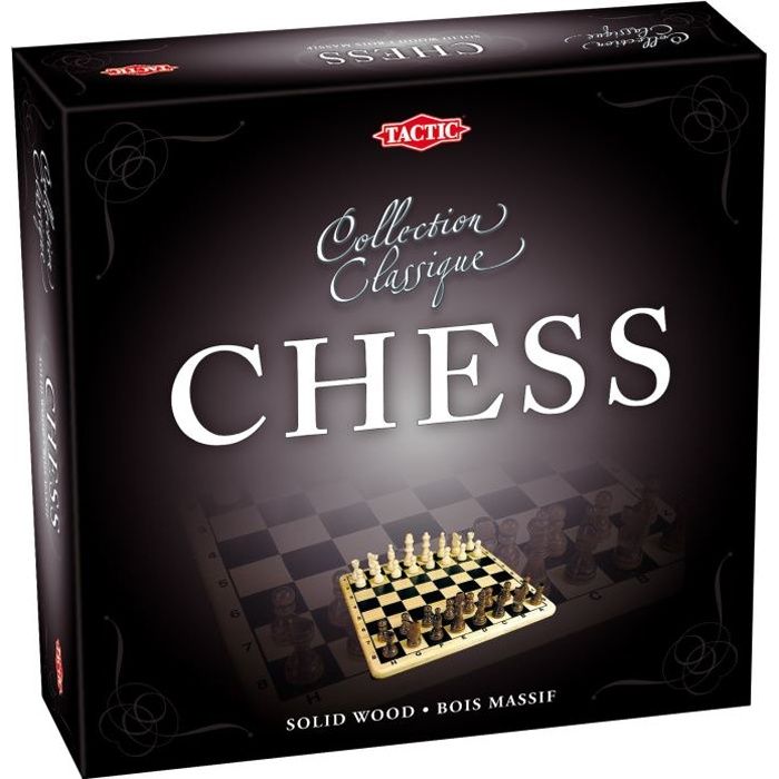 Coffret Echecs En Bois - Jeux de société classique et stratégie - Tactic