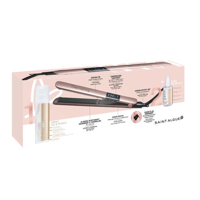 Coffret Premium - SAINT ALGUE Demeliss Gold Love - Lisseur 2 en 1 Lisse & Boucle - 2 Soins Protecteur & Sublimateur