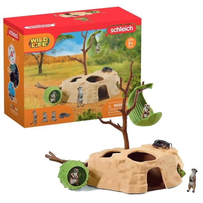 Coffret Rendez-vous des suricates figurines animaux sauvages Schleich 42595 Wild Life Pour enfant des 3 ans