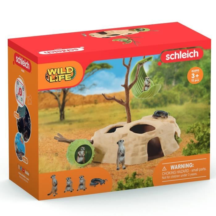 Coffret Rendez-vous des suricates figurines animaux sauvages Schleich 42595 Wild Life Pour enfant des 3 ans