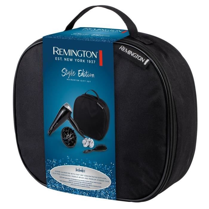 Coffret seche-cheveux Style Edit Remington D3171GP 2200W - Vanity de rangement,Diffuseur Brosse plate et Chouchou