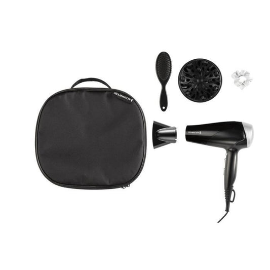 Coffret seche-cheveux Style Edit Remington D3171GP 2200W - Vanity de rangement,Diffuseur Brosse plate et Chouchou