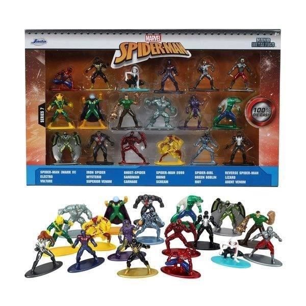 Coffret Spiderman - SIMBA.DICKIE.GROUP - 18 figurines 4cm en métal - Multicolore - Blanc - Enfant