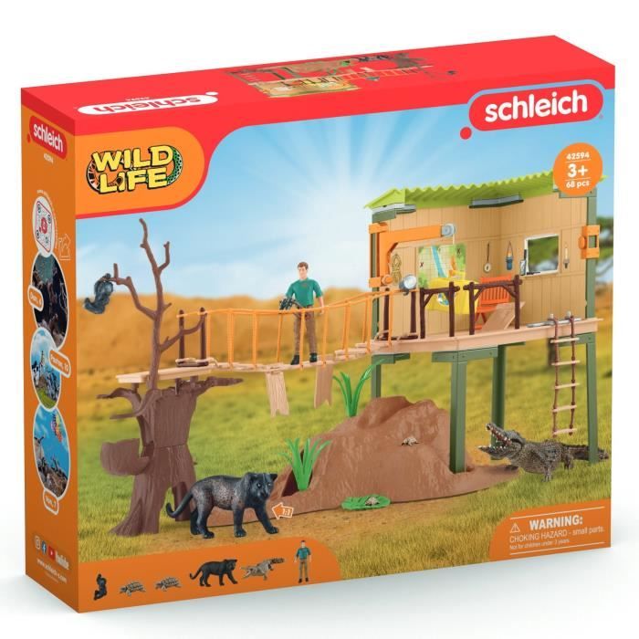 Coffret Station d’aventures sauvages figurines animaux sauvages Schleich 42594 Wild Life Pour enfant des 3 ans