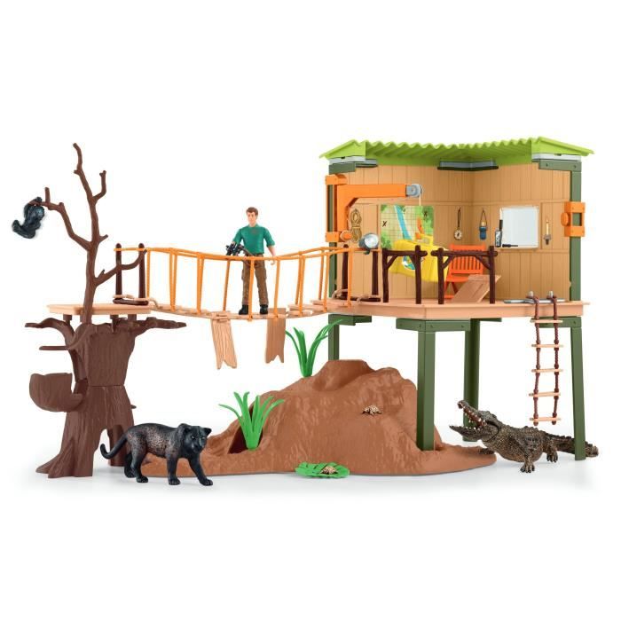 Coffret Station d’aventures sauvages figurines animaux sauvages Schleich 42594 Wild Life Pour enfant des 3 ans