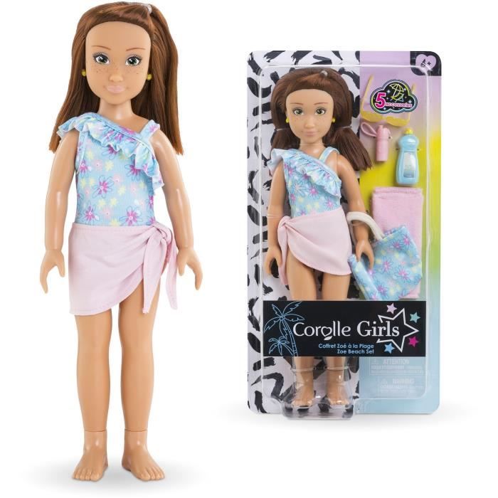 Coffret Zoé a la plage - COROLLE GIRLS - Poupée mannequin - 5 accessoires - 28 cm - Des 4 ans