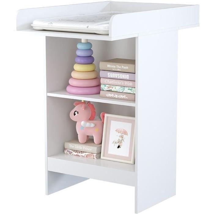 Commode a langer - POLINI KIDS - MARINA - 2 niches - Blanc - Paloma Tech