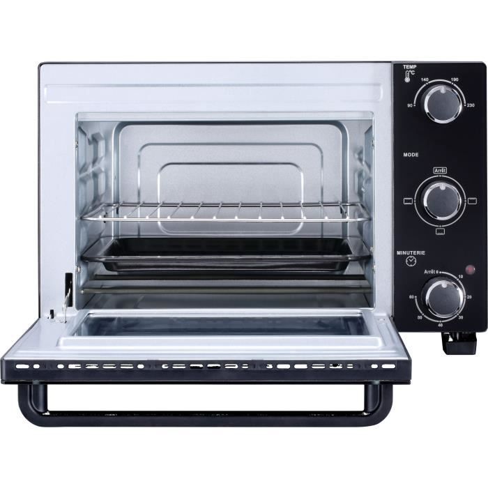 CONTINENTAL EDISON CEMF22B - Minifour électrique 22L noir - 1300W - Rotissoire Convection naturelle