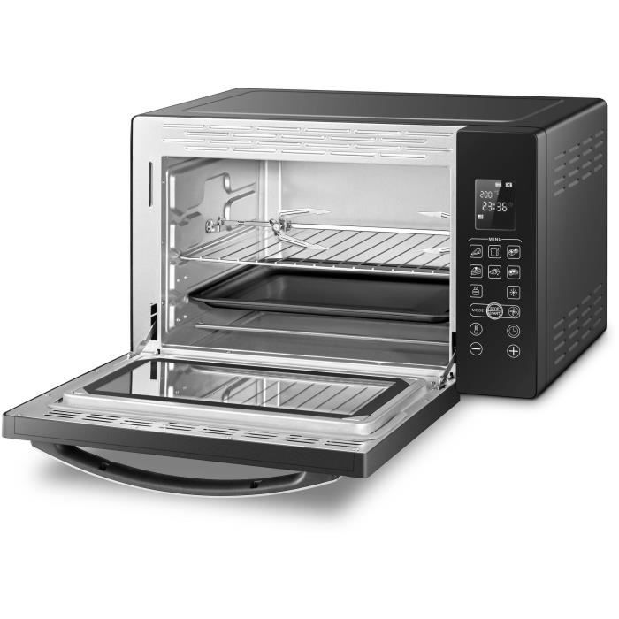 CONTINENTAL EDISON CEMF38DIG - Minifour électrique 38L noir - 1600W - Rotissoire Convection naturelle