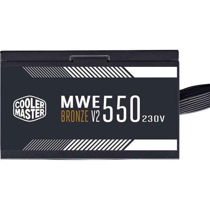 COOLER MASTER MWE Bronze  550W V2  - Alimentation 550W - 230V (Certifiée 80 Plus Bronze Garantie 5 ans) Câbles plats noir - Paloma Tech