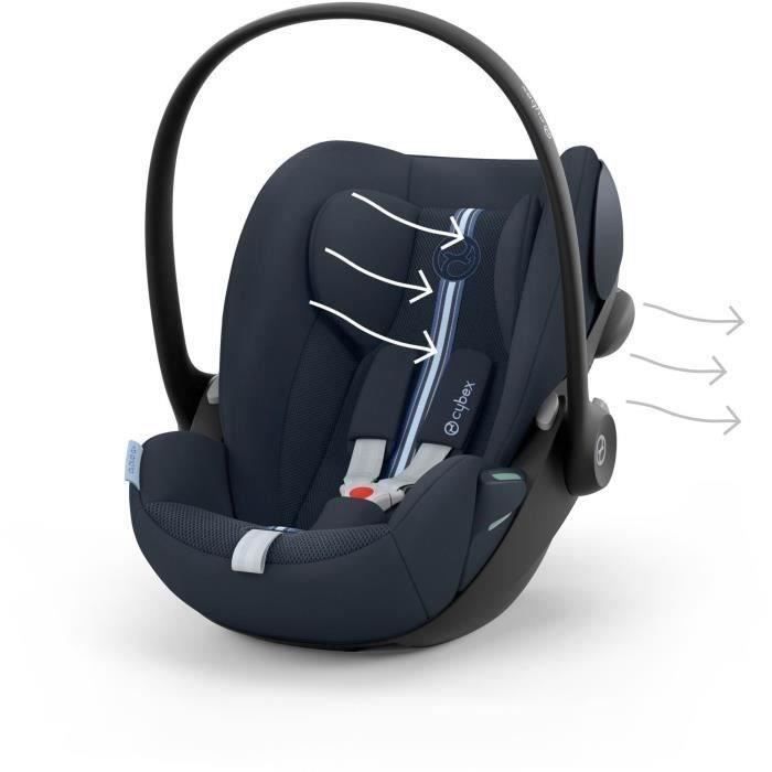 Coque Auto bébé Cloud G CYBEX i-Size - Inclinable - Tissu respirant - Homologation avion - Ocean Blue