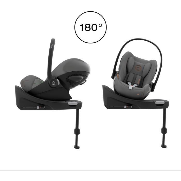 Coque Auto bébé Cloud G CYBEX i-Size - Inclinable - Tissu respirant - Homologation avion - Moon Black