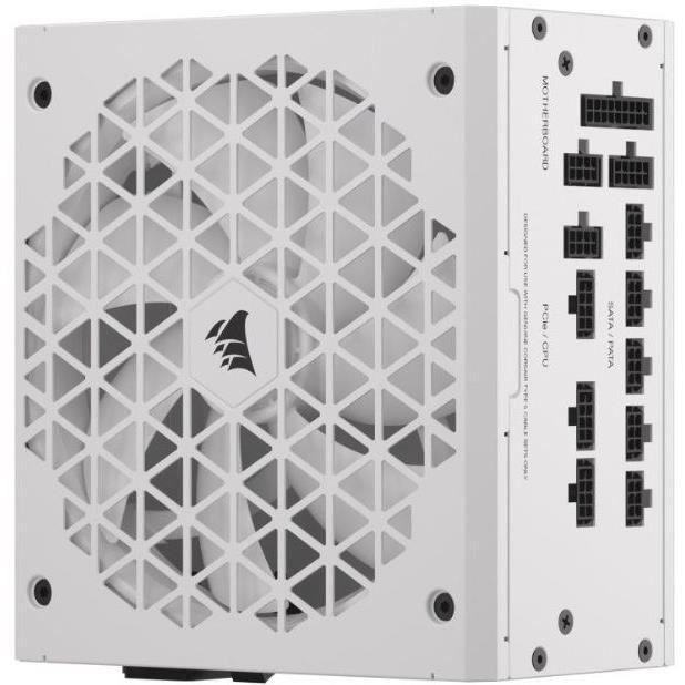 CORSAIR - Bloc d'alimentation - RM850x Shift White Cybenetics - ATX entierement modulaire - Certifié Gold 80 Plus - 850 watts - Paloma Tech