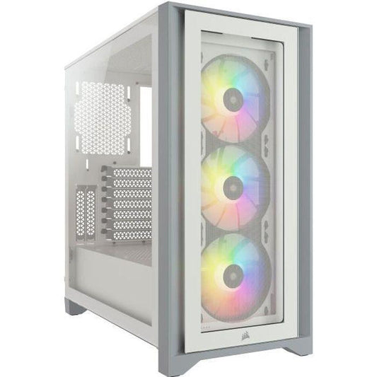 CORSAIR Boîtier PC iCUE 4000X RGB - Moyen Tour - Verre trempé - Blanc (CC9011205WW) - Paloma Tech