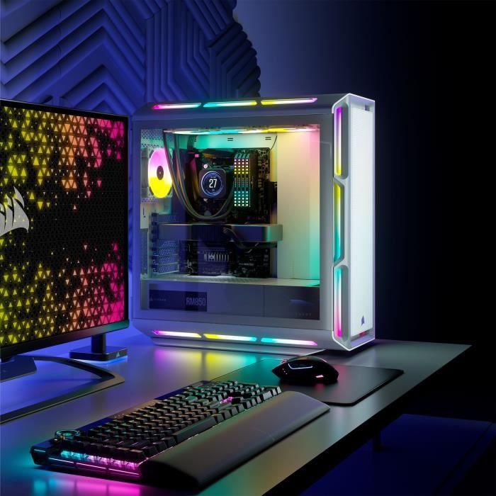 CORSAIR Boîtier PC iCUE 5000T RGB ATX moyen-tour - Blanc (CC-9011231-WW) - Paloma Tech