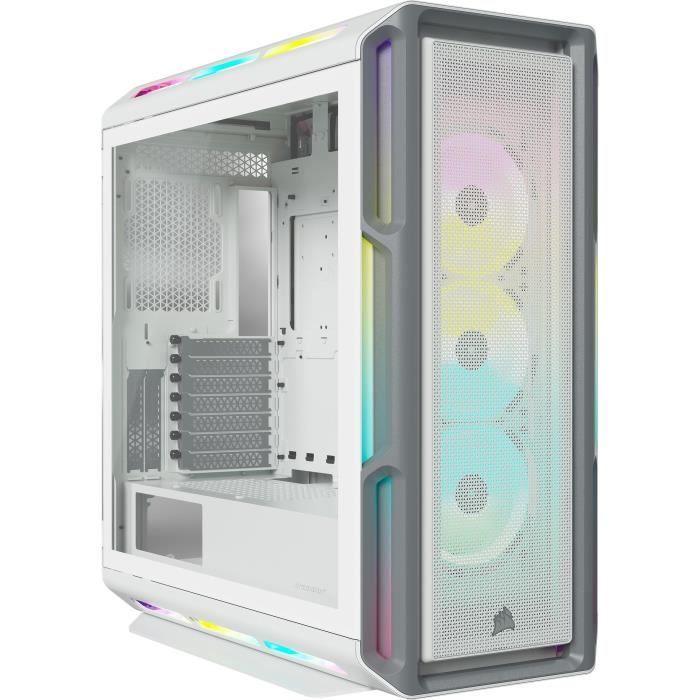 CORSAIR Boîtier PC iCUE 5000T RGB ATX moyen-tour - Blanc (CC-9011231-WW) - Paloma Tech