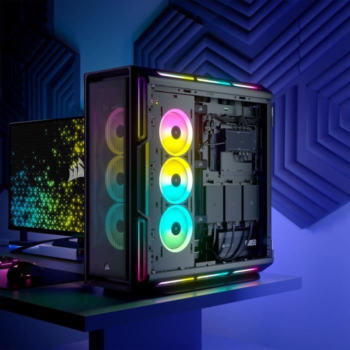 CORSAIR Boîtier PC iCUE 5000T RGB ATX moyen-tour - Noir (CC-9011230-WW) - Paloma Tech