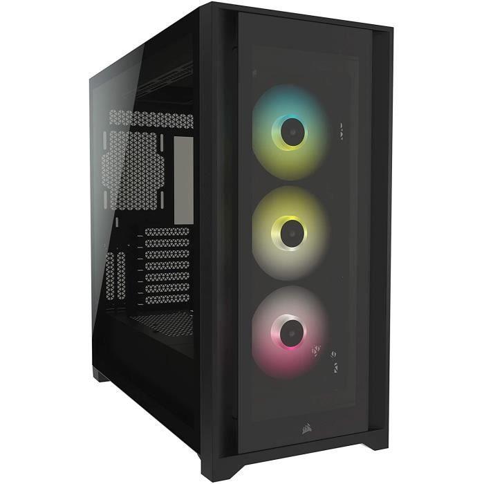 CORSAIR Boîtier PC iCUE 5000X RGB - Verre Trempé Moyen-Tour ATX - Noir (CC-9011212-WW) - Paloma Tech