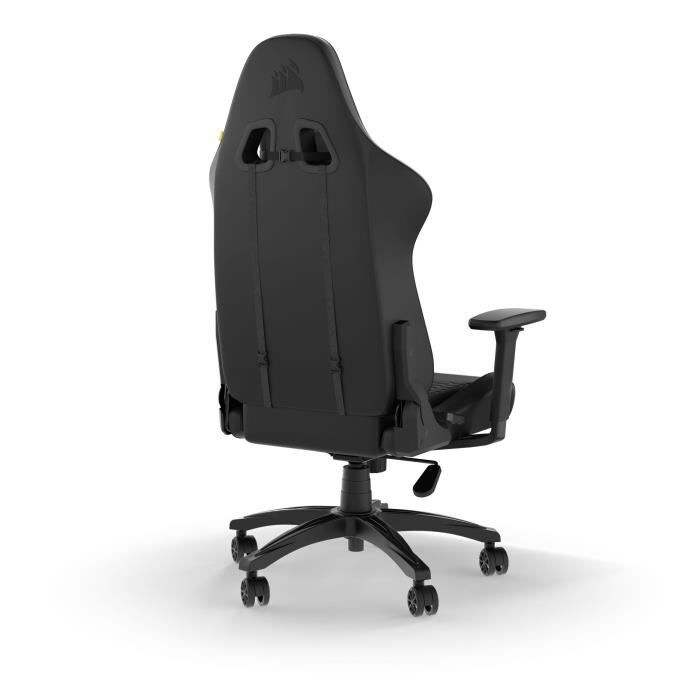 CORSAIR - Chaise bureau - Fauteuil Gaming - TC100 RELAXED - Similicuir - Ergonomique - Accoudoirs réglables - Noir