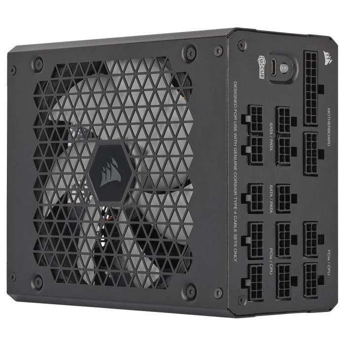 CORSAIR - HX1000i - Bloc d'alimentation - 1000 Watts - ATX 3.0 Silencieuse - Certifié 80 PLUS Platinum - (CP-9020259-EU) - Paloma Tech