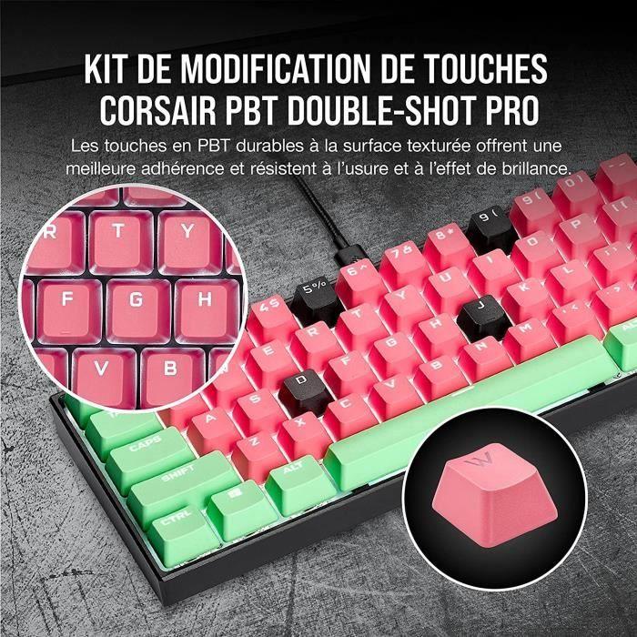 CORSAIR Kit de Modification de Touches PBT Double-Shot PRO - Rose (CH-9911070-FR) - Paloma Tech