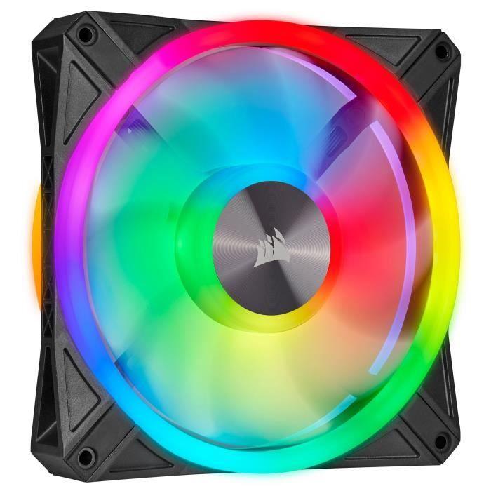 CORSAIR Lot de deux ventilateurs iCUE QL140 RGB - Diametre 140mm - Avec lighting Node Core (CO-9050100-WW) - Paloma Tech