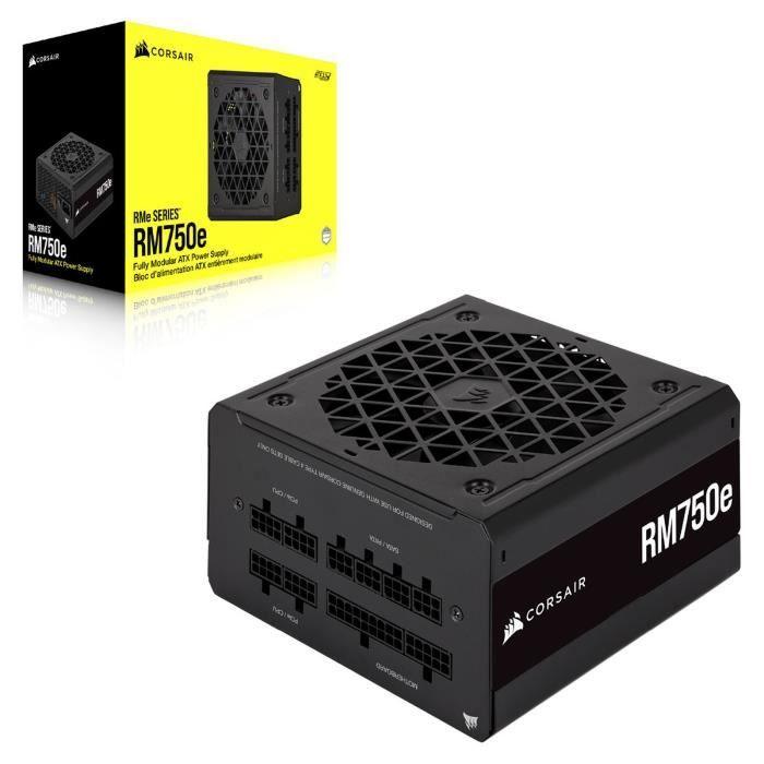 CORSAIR - RM750e - Bloc d'alimentation - 750 Watts - ATX 3.0 Silencieuse - Certifié 80 PLUS Gold - (CP-9020262-EU) - Paloma Tech