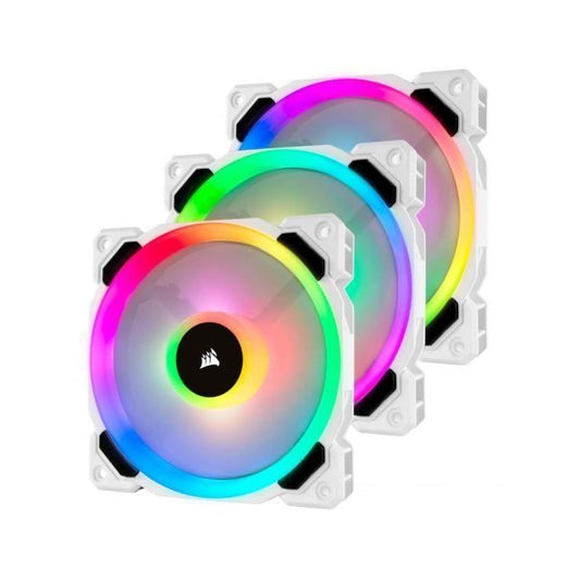 CORSAIR Ventilateur LL120 Pro LED RGB 120mm Blanc (Pack de 3) - (CO-9050092-WW) - Paloma Tech