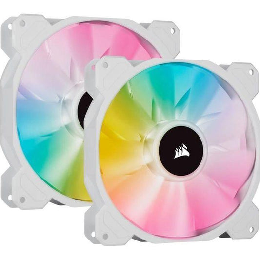 CORSAIR Ventilateur SP Series - White SP140 RGB ELITE - Diametre 140mm - LED RGB - Fan with AirGuide - Dual Pack (CO-9050139-WW) - Paloma Tech