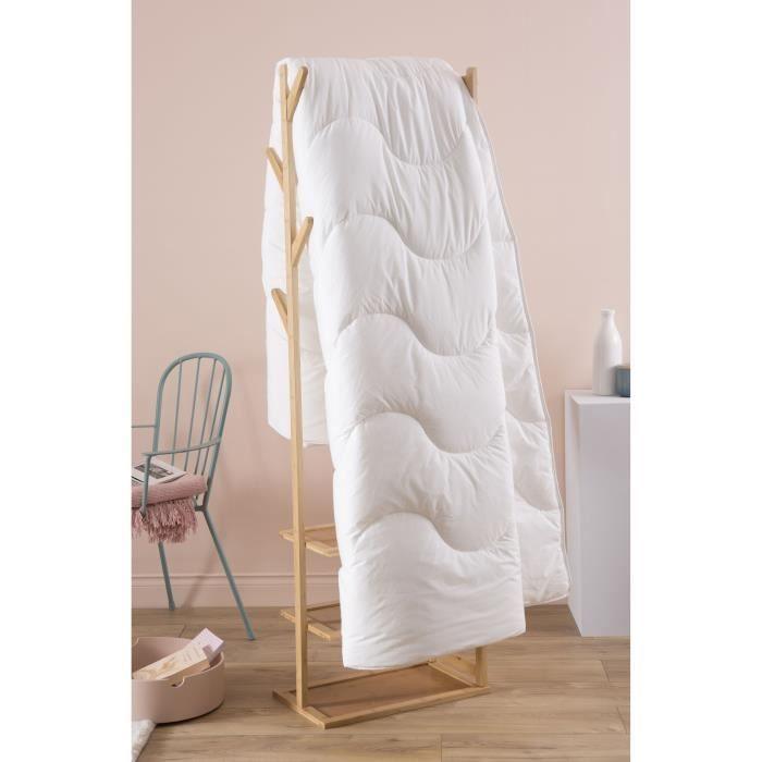 Couette 140x200 cm DODO CHAMPS DE LIN - Chaude - 450G/m² - Couette 1 personne -Douce et Chaude -Anti-acariens Antibactériens -Blanc - Paloma Tech