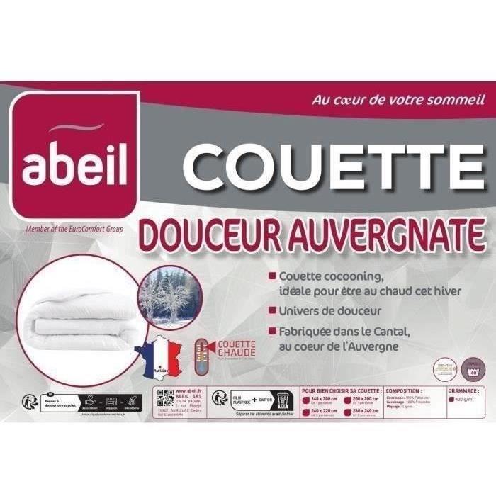 Couette chaude 400gr/m² Douceur Auvergnate - 220 x 240 cm - 2 personnes - ABEIL - Paloma Tech